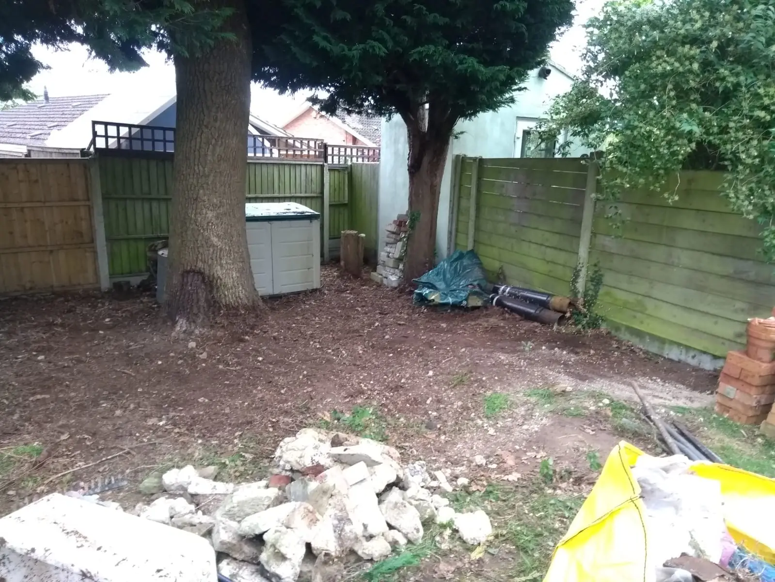 After — Waterlooville garden — brambles, shed and old furniture cleared in a day